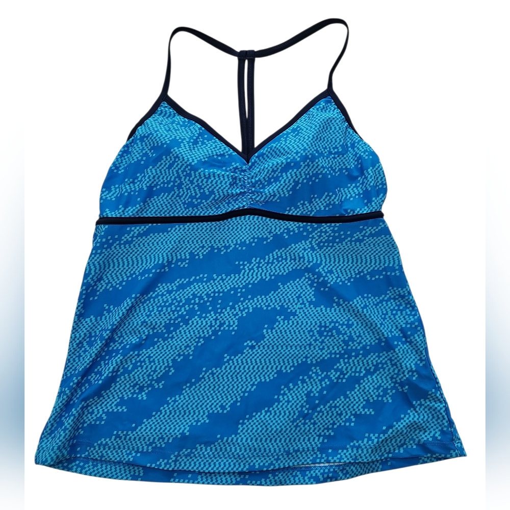 Blue Racerback Tankini Swim Top